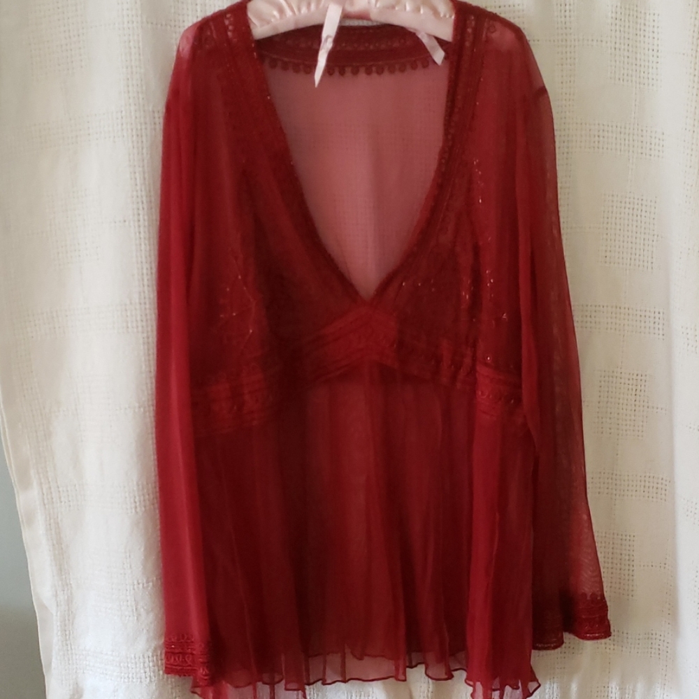 Lane Bryant beaded mesh top